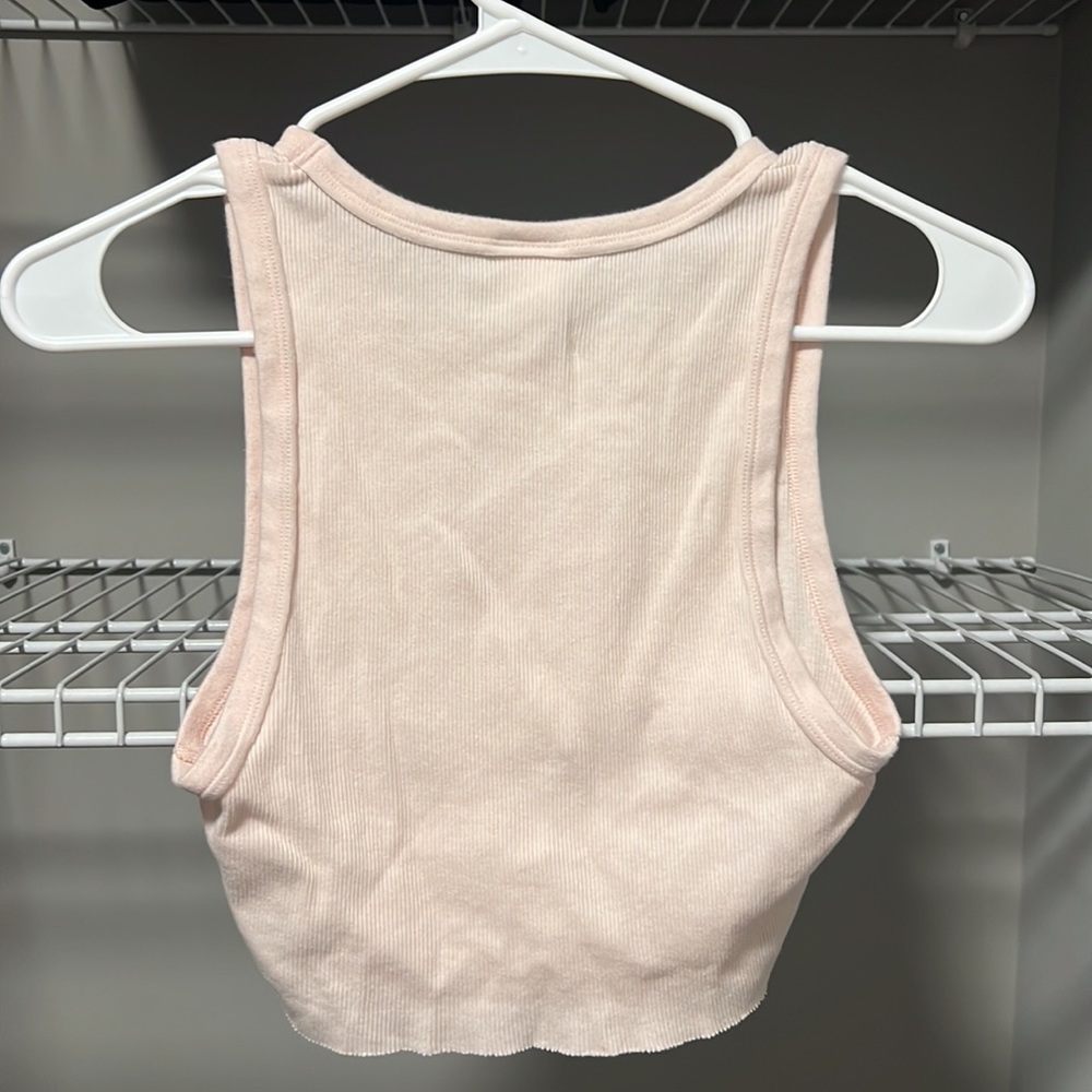 NWOT * TNA Pink Ribbed Tank Size Medium - Picture 2 of 3
